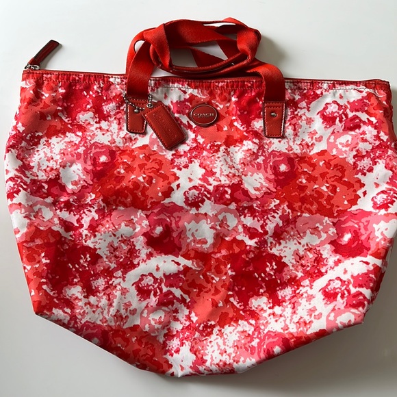 Coach F31441 Nylon Get Away Floral Print Large Packable Tote Shoulder Bag - Picture 5 of 9